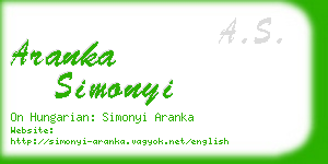 aranka simonyi business card